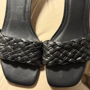 Steve Madden Black Braided Slide Sandals